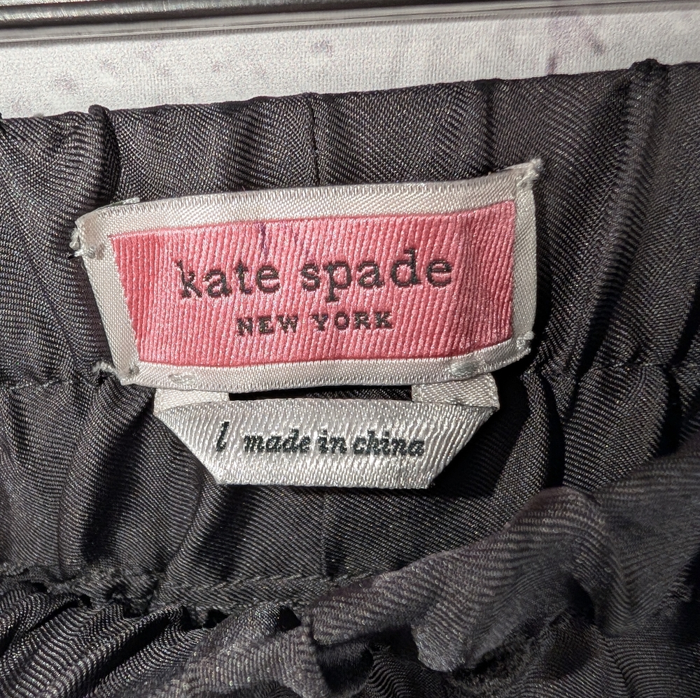 Kate Spade Rose Boarder Women's Silk Blend Pull On Pants Size Large - Picture 5 of 13